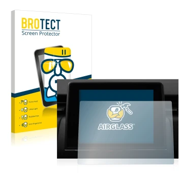 Face avant d’un emballage produit avec le logo de la marque BROTECT. À côté, l’appareil Renault Captur Easy Link 7