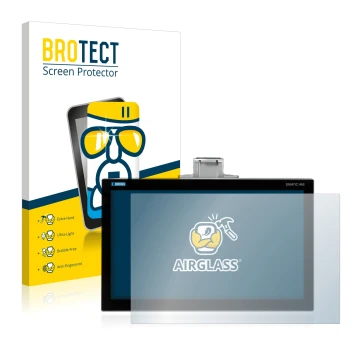 Face avant d’un emballage produit avec le logo de la marque BROTECT. À côté, l’appareil Siemens Simatic HMI TP1200 Comfort Pro