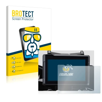 Face avant d’un emballage produit avec le logo de la marque BROTECT. À côté, l’appareil KTM 1290 Super Duke GT 2022 TFT 7