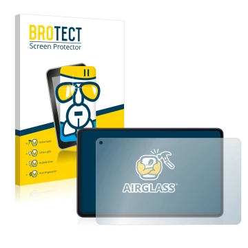Face avant d’un emballage produit avec le logo de la marque BROTECT. À côté, l’appareil Huawei MatePad Pro 10.8