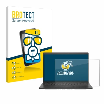 Face avant d’un emballage produit avec le logo de la marque BROTECT. À côté, l’appareil Dell Latitude 3420 est représenté avec