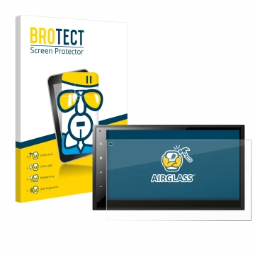 Face avant d’un emballage produit avec le logo de la marque BROTECT. À côté, l’appareil Pioneer DMH-A340DAB est représenté ave