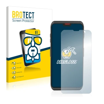 Face avant d’un emballage produit avec le logo de la marque BROTECT. À côté, l’appareil Honeywell ScanPal EDA52 est représenté
