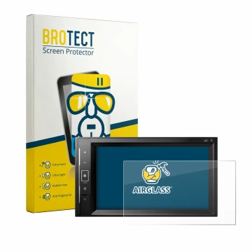 Face avant d’un emballage produit avec le logo de la marque BROTECT. À côté, l’appareil Pioneer AVH-A240DAB est représenté ave