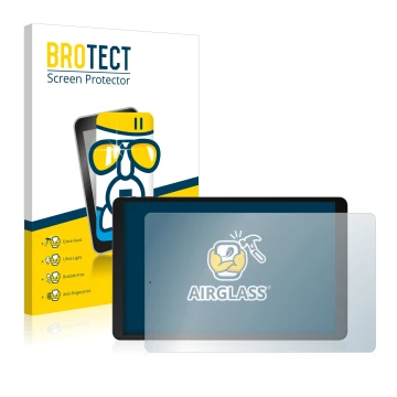 Face avant d’un emballage produit avec le logo de la marque BROTECT. À côté, l’appareil Odys Space One 10 LTE est représenté a