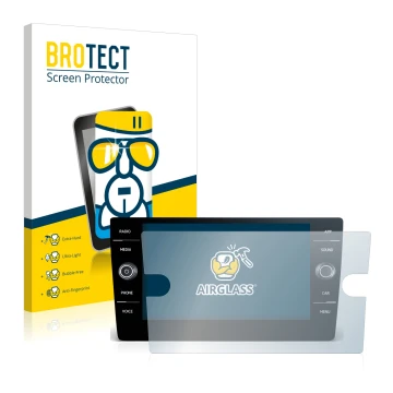 Face avant d’un emballage produit avec le logo de la marque BROTECT. À côté, l’appareil Volkswagen T-Roc R Line 2022 Discover 