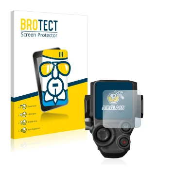 Face avant d’un emballage produit avec le logo de la marque BROTECT. À côté, l’appareil DJI RS 3 est représenté avec la protec