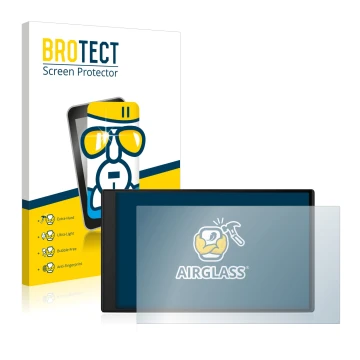 Face avant d’un emballage produit avec le logo de la marque BROTECT. À côté, l’appareil Garmin Camper 795 est représenté avec 