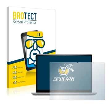 Face avant d’un emballage produit avec le logo de la marque BROTECT. À côté, l’appareil Dell Inspiron 14 7420 2-in-1 est repré