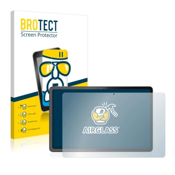Face avant d’un emballage produit avec le logo de la marque BROTECT. À côté, l’appareil Lenovo Tab P11 Pro Gen 2 est représent