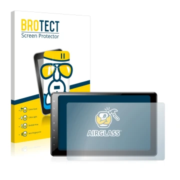 Face avant d’un emballage produit avec le logo de la marque BROTECT. À côté, l’appareil Pioneer AVIC-Z1000DAB-C Navigation est