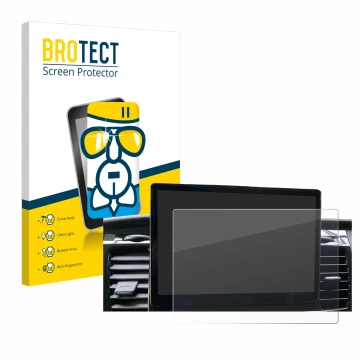 Face avant d’un emballage produit avec le logo de la marque BROTECT. À côté, l’appareil Ford Transit SYNC 4 est représenté ave