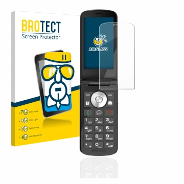 Face avant d’un emballage produit avec le logo de la marque BROTECT. À côté, l’appareil Emporia TOUCHsmart.2 est représenté av