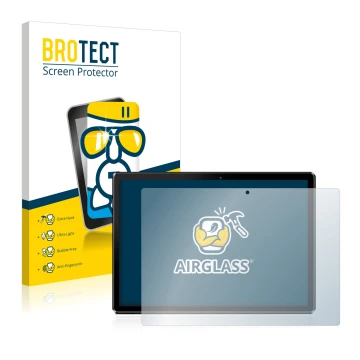 Face avant d’un emballage produit avec le logo de la marque BROTECT. À côté, l’appareil Pritom M10 10.1