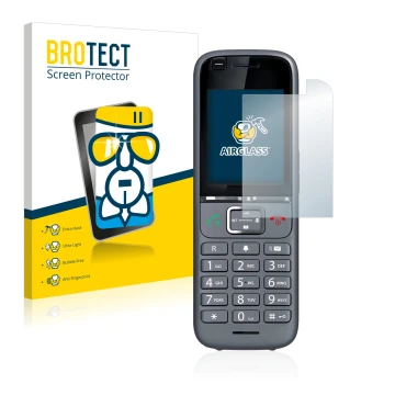 Face avant d’un emballage produit avec le logo de la marque BROTECT. À côté, l’appareil Gigaset S700H PRO est représenté avec 