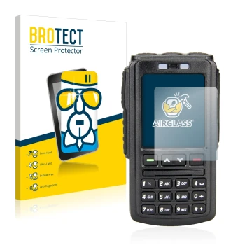 Face avant d’un emballage produit avec le logo de la marque BROTECT. À côté, l’appareil AnyTone BT-01 est représenté avec la p