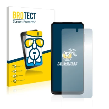 Face avant d’un emballage produit avec le logo de la marque BROTECT. À côté, l’appareil Motorola Moto G13 est représenté avec 