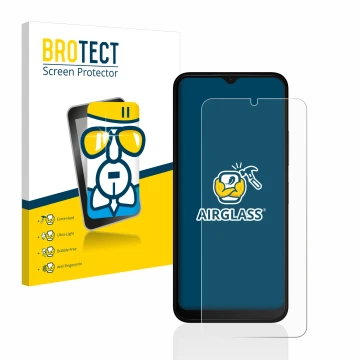 Face avant d’un emballage produit avec le logo de la marque BROTECT. À côté, l’appareil Nokia C32 est représenté avec la prote