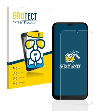 Face avant d’un emballage produit avec le logo de la marque BROTECT. À côté, l’appareil Nokia C22 est représenté avec la prote