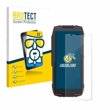 Face avant d’un emballage produit avec le logo de la marque BROTECT. À côté, l’appareil Cubot King Kong Mini 3 est représenté 
