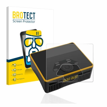 Face avant d’un emballage produit avec le logo de la marque BROTECT. À côté, l’appareil Junsi iCharger DX6 est représenté avec