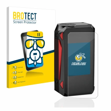 Face avant d’un emballage produit avec le logo de la marque BROTECT. À côté, l’appareil Smok G-Priv 4 est représenté avec la p