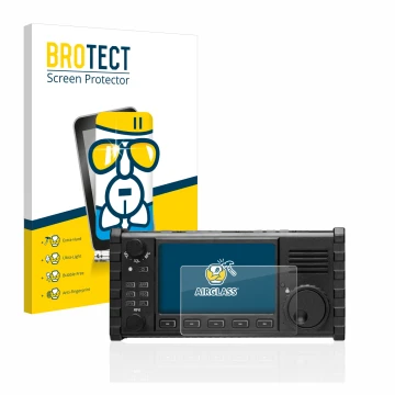 Face avant d’un emballage produit avec le logo de la marque BROTECT. À côté, l’appareil Xiegu X6100 HF-Transceiver est représe