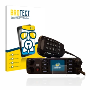 Face avant d’un emballage produit avec le logo de la marque BROTECT. À côté, l’appareil AnyTone AT-D578UV plus est représenté 