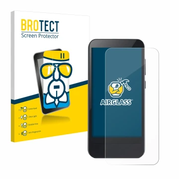 Face avant d’un emballage produit avec le logo de la marque BROTECT. À côté, l’appareil Omnipod 5 est représenté avec la prote