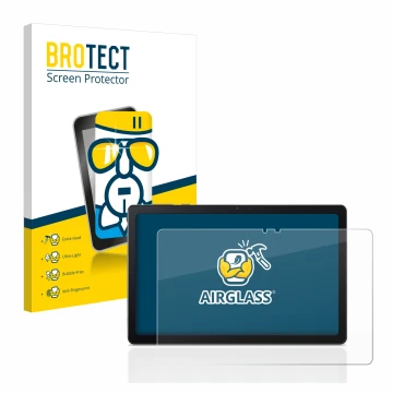 Face avant d’un emballage produit avec le logo de la marque BROTECT. À côté, l’appareil Acer Iconia Tab P10 est représenté ave