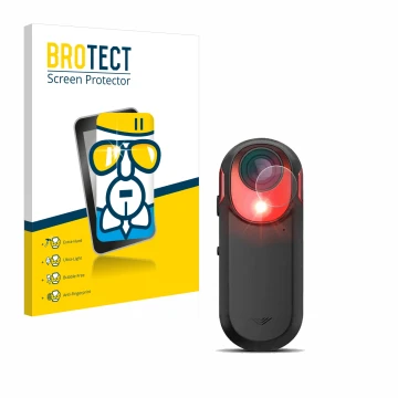 Face avant d’un emballage produit avec le logo de la marque BROTECT. À côté, l’appareil Garmin Varia RCT 715 est représenté av