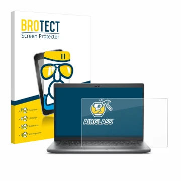Face avant d’un emballage produit avec le logo de la marque BROTECT. À côté, l’appareil Dell Latitude 5430 Non-Touch est repré