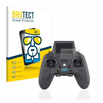 Face avant d’un emballage produit avec le logo de la marque BROTECT. À côté, l’appareil Radiomaster Zorro est représenté avec 