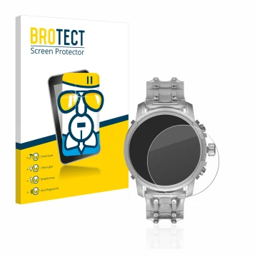 Face avant d’un emballage produit avec le logo de la marque BROTECT. À côté, l’appareil Diesel Griffed (45,5 mm) est représent