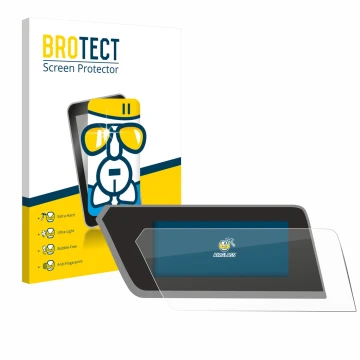 Face avant d’un emballage produit avec le logo de la marque BROTECT. À côté, l’appareil BMW 1 F40 2023 est représenté avec la 