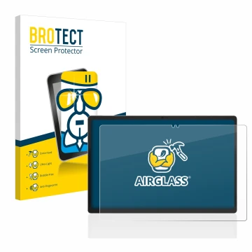 Face avant d’un emballage produit avec le logo de la marque BROTECT. À côté, l’appareil Jumper EZpad M11 est représenté avec l