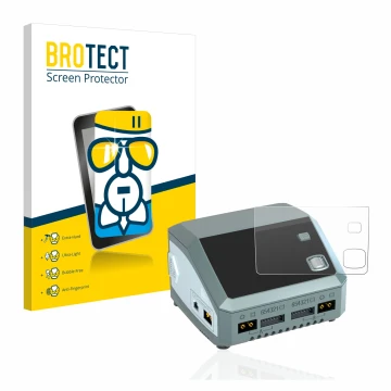 Face avant d’un emballage produit avec le logo de la marque BROTECT. À côté, l’appareil SkyRc D200 neo est représenté avec la 