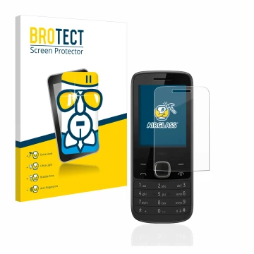 Face avant d’un emballage produit avec le logo de la marque BROTECT. À côté, l’appareil Nokia 225 4G est représenté avec la pr