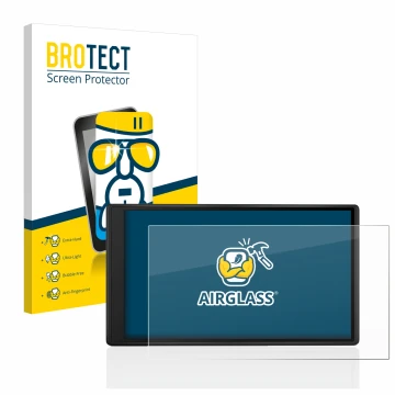 Face avant d’un emballage produit avec le logo de la marque BROTECT. À côté, l’appareil Garmin Drive 55 est représenté avec la