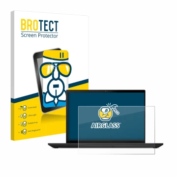 Face avant d’un emballage produit avec le logo de la marque BROTECT. À côté, l’appareil Lenovo ThinkPad T14 Gen 4 est représen