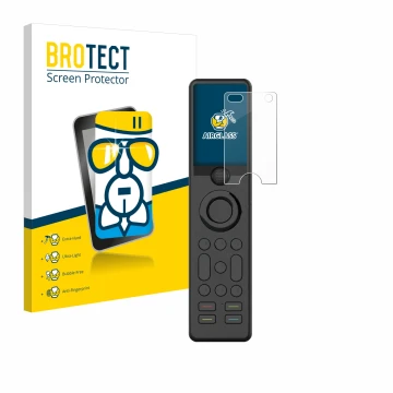 Face avant d’un emballage produit avec le logo de la marque BROTECT. À côté, l’appareil Sofabaton X1 est représenté avec la pr