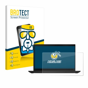 Face avant d’un emballage produit avec le logo de la marque BROTECT. À côté, l’appareil Lenovo ThinkPad L14 Gen 4 est représen