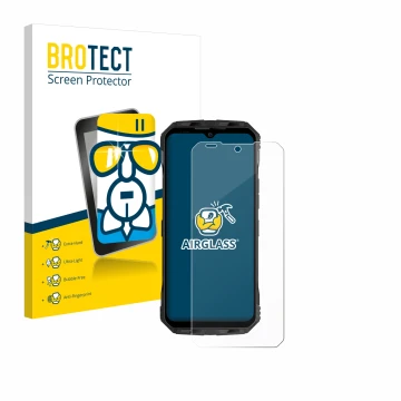 Face avant d’un emballage produit avec le logo de la marque BROTECT. À côté, l’appareil Doogee V30T est représenté avec la pro