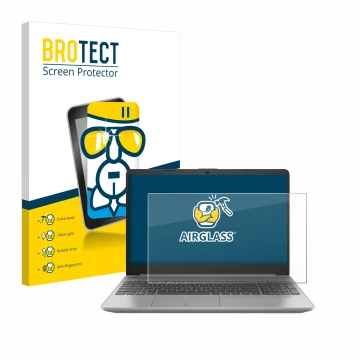 Face avant d’un emballage produit avec le logo de la marque BROTECT. À côté, l’appareil HP 250 G9 est représenté avec la prote
