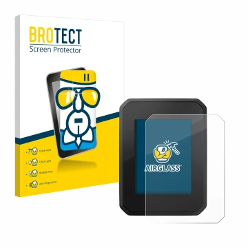 Face avant d’un emballage produit avec le logo de la marque BROTECT. À côté, l’appareil FIT Display Compact est représenté ave