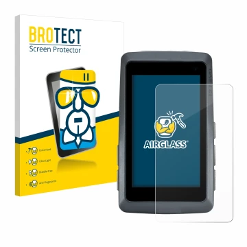 Face avant d’un emballage produit avec le logo de la marque BROTECT. À côté, l’appareil Sigma ROX 12.1 EVO est représenté avec