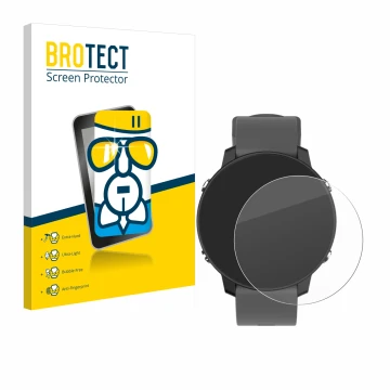 Face avant d’un emballage produit avec le logo de la marque BROTECT. À côté, l’appareil Shot Scope G5 GPS Watch est représenté