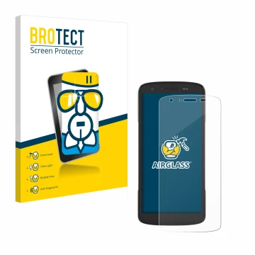 Face avant d’un emballage produit avec le logo de la marque BROTECT. À côté, l’appareil Zebra TC27 est représenté avec la prot