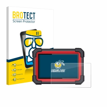 Face avant d’un emballage produit avec le logo de la marque BROTECT. À côté, l’appareil Launch X-431 CRP 919E BT est représent