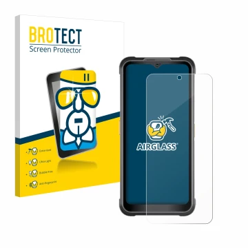 Face avant d’un emballage produit avec le logo de la marque BROTECT. À côté, l’appareil AGM G2 Guardian est représenté avec la